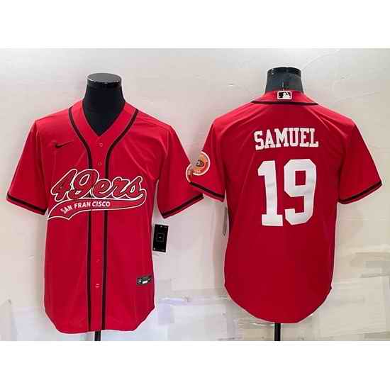 Men San Francisco 49ers #19 Deebo Samuel Red Cool Base Stitched Baseball Jersey