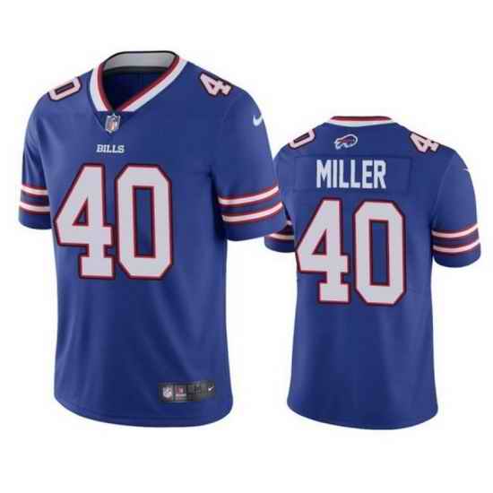 Men Buffalo Bills #40 Von Miller Royal Vapor Untouchable Limited Stitched jersey