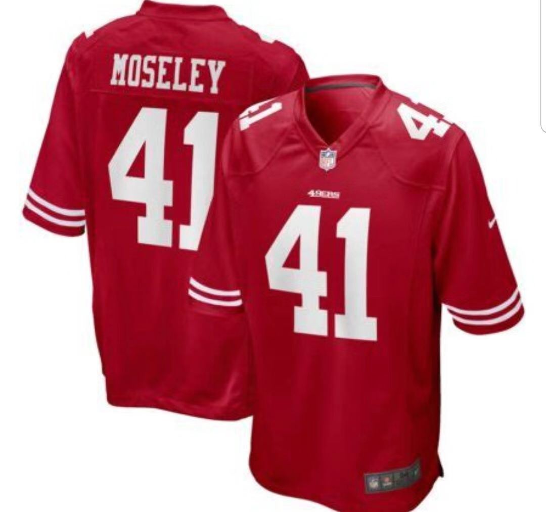 Men's San Francisco 49ers #41 Moseley Red Jersey