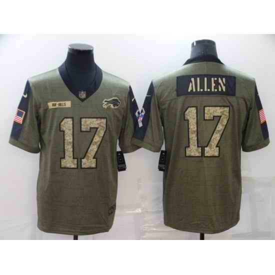 Men's Buffalo Bills #17 Josh Allen Nike Camo 2021 Salute To Service Limited Player Jersey