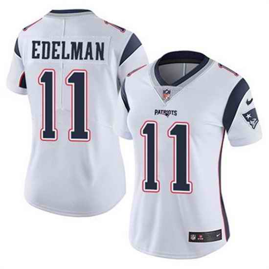 Women New England Patriots #11 Julian Edelman White Vapor Untouchable Stitched Jersey