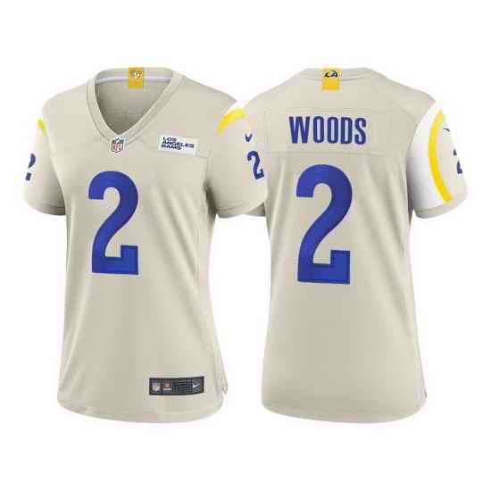 Women Los Angeles Rams #2 Robert Woods Vapor Limited Bone Jersey