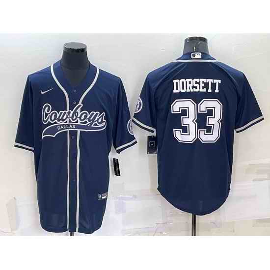 Men Dallas Cowboys #33 Tony Dorsett Navy Cool Base Stitched Baseball Jersey