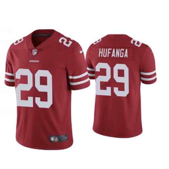 Men San Francisco 49ers #29 Talanoa Hufanga Red Vapor Limited Jersey Size 4XL
