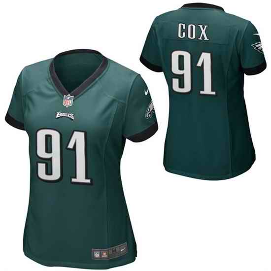 Women Philadelphia Eagles #91 Fletcher Cox Grreen Vapor Untouchable Limited Stitched Football Jersey