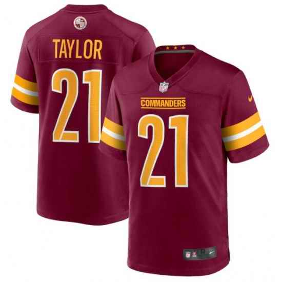 Men Washington Commanders #21 Sean Taylor 2022 Burgundy Game Stitched Jersey