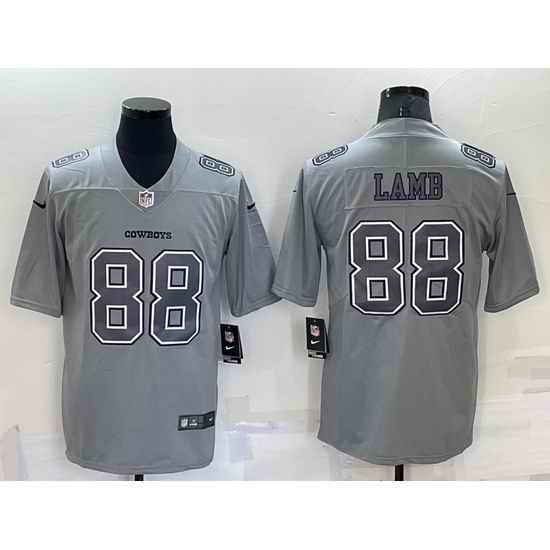Men Dallas Cowboys #88 CeeDee Lamb Grey Atmosphere Fashion Stitched Jersey