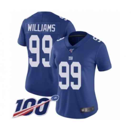 Women Nike New York Giants #99 Leonard Williams Blue Vapor Untouchable Limited Jersey