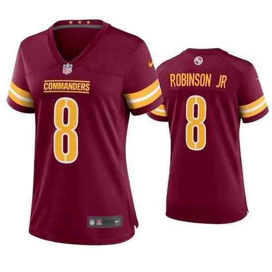 Women Washington Commanders #8 Brian Robinson Jr  2022 Burgundy Game Stitched Jersey 28Run Small 2