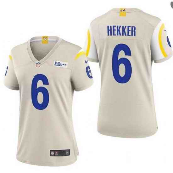 Women Los Angeles Rams #6 Johnny Hekker Vapor Limited Bone Jersey