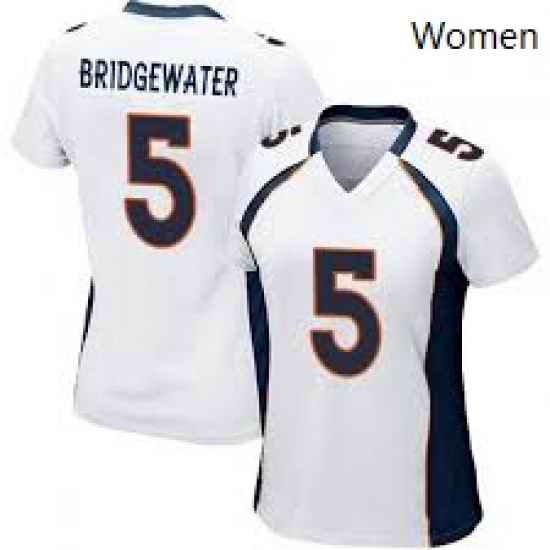 Women Nike Denver Broncos #5 Teddy Bridgewater White Vapor Untouchable Limited Jersey