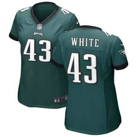 Women Philadelphia Eagles #43 Kyzir White Green Vapor Untouchable Limited Stitched Jersey