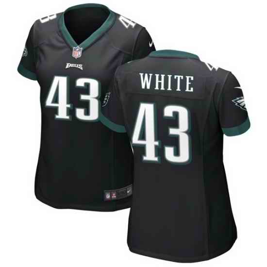 Women Philadelphia Eagles #43 Kyzir White Black Vapor Untouchable Limited Stitched Jersey