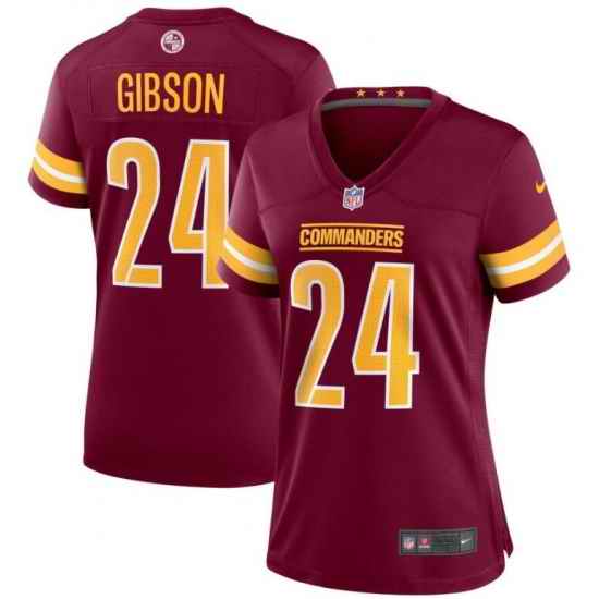 Women Washington Commanders #24 Antonio Gibson 2022 Burgundy Game Stitched Jersey