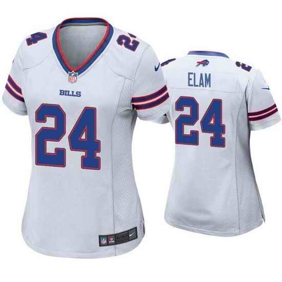 Women Buffalo Bills #24 Kaiir Elam White Stitched Football Jerse