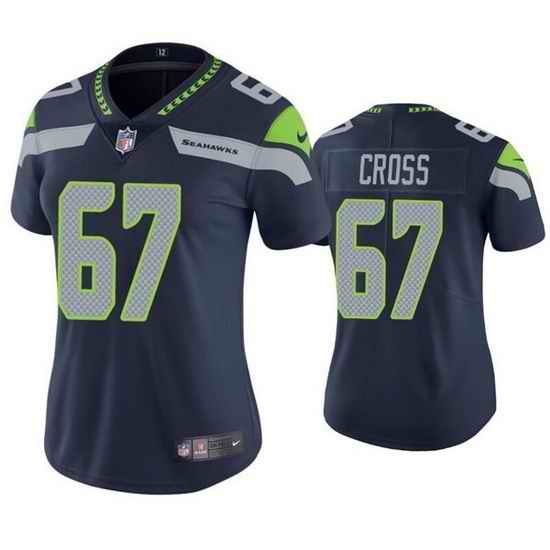 Women Seattle Seahawks #67 Charles Cross Navy Untouchable Limited Stitched Jersey 28Run Small 2
