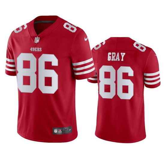 Men San Francisco 49ers #86 Danny Gray 2022 New Scarlet Vapor Untouchable Stitched Football Jersey