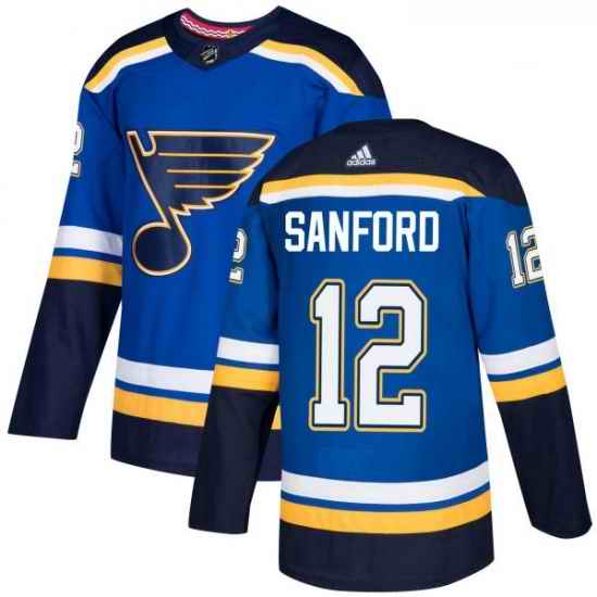 Youth Adidas St Louis Blues #12 Zach Sanford Authentic Royal Blue Home NHL Jersey