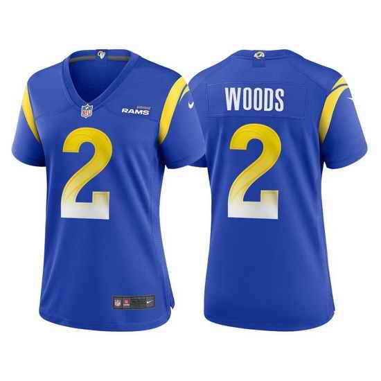 Women Los Angeles Rams #2 Robert Woods Vapor Limited Blue Jersey