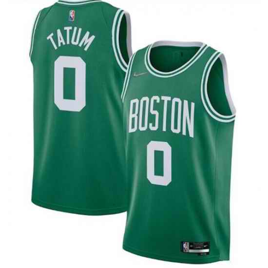 Men Boston Celtics #0 Jayson Tatum 75th Anniversary 2021 Green Stitched Basketball Jersey
