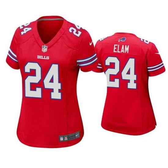 Women Buffalo Bills #24 Kaiir Elam Red Stitched Football Jerse