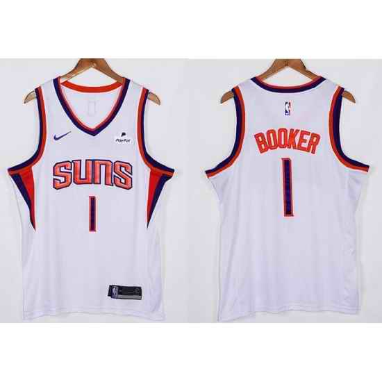 Men Phoenix Suns Devin Booker #1 White 2021 2022 City Edition Nike Stitched Jersey