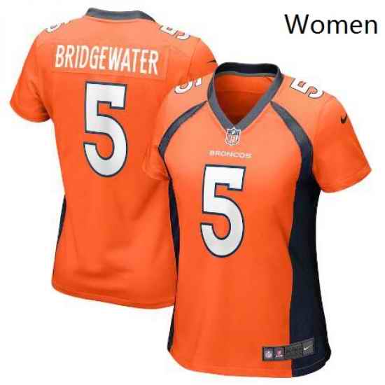 Women Nike Denver Broncos #5 Teddy Bridgewater Orange Vapor Untouchable Limited Jersey