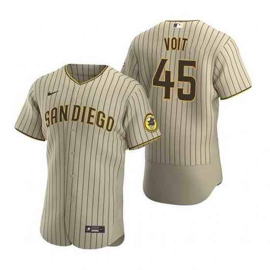 Men San Diego Padres #45 Luke Voit Tan Flex Base Stitched Baseball jersey