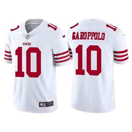 Men San Francisco 49ers #10 Jimmy Garoppolo 2022 New White Vapor Untouchable Stitched Football Jersey