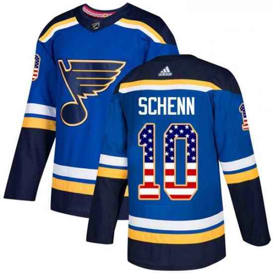 Youth Adidas St Louis Blues #10 Brayden Schenn Authentic Blue USA Flag Fashion NHL Jersey