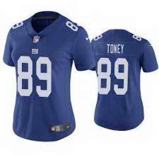 Women Nike New York Giants #89 Kadarius Toney Blue Vapor Untouchable Limited Jersey
