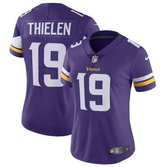 Women Minnesota Vikings #19 Adam Thielen Purple Vapor Untouchable Limited Stitched NFL Jersey