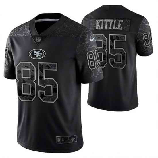 Men San Francisco 49ers #85 George Kittle Black Reflective Limited Stitched Football Jersey
