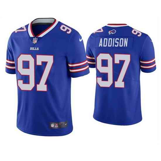 Men Buffalo Bills #97 Mario Addison Blue Vapor Untouchable Limited Stitched Jersey