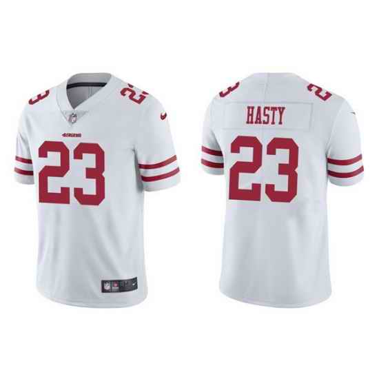 Men San Francisco 49ers #23 JaMycal Hasty 2021 White Vapor Untouchable Limited Stitched Jersey