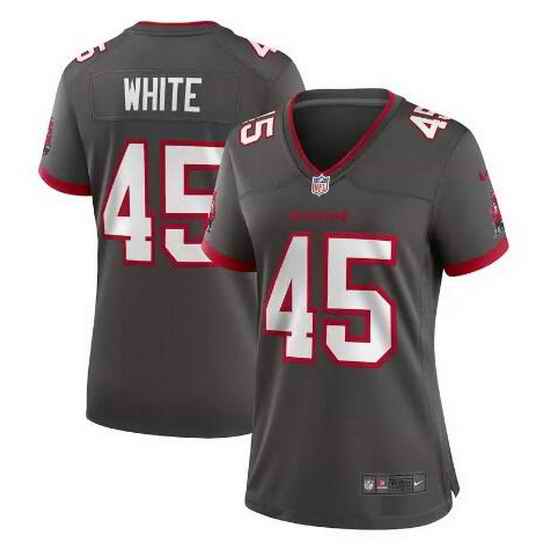 Women Nike Tampa Bay Buccaneers #45 Devin White Pewter Alternate Vapor Limited Football Jersey
