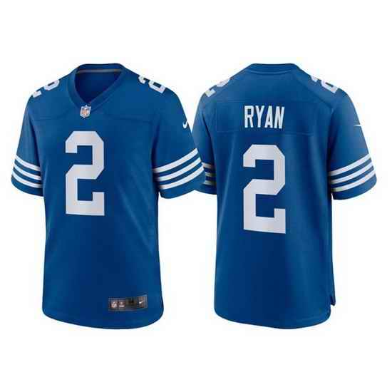 Men Indianapolis Colts #2 Matt Ryan Blue Stitched Football jersey