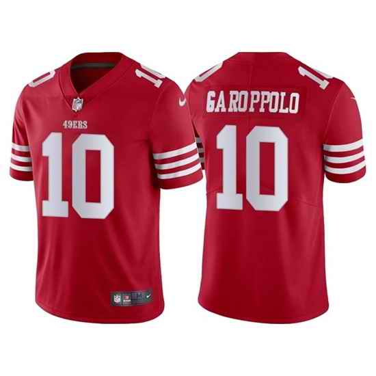 Men San Francisco 49ers #10 Jimmy Garoppolo 2022 New Scarlet Vapor Untouchable Stitched Football Jersey