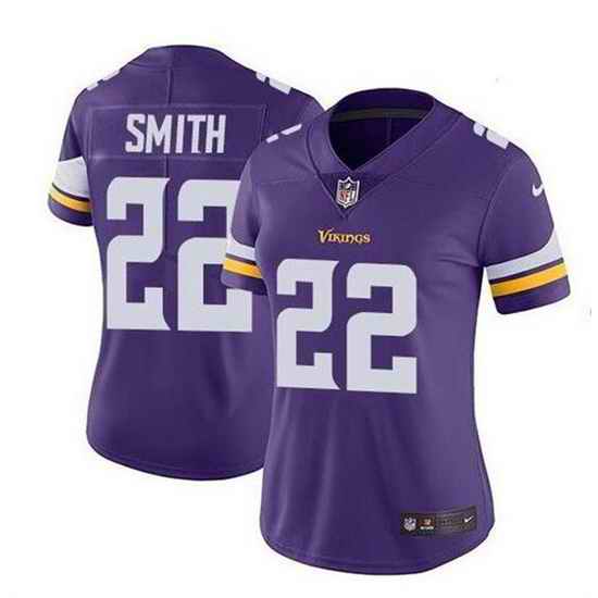 Women Minnesota Vikings #22 Harrison Smith Purple Vapor Untouchable Limited Stitched NFL Jersey