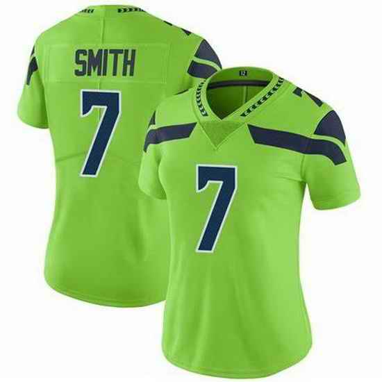 Women Seattle Seahawks Geno Smith #7 Green Vapor Limited Football Jersey