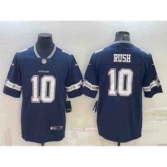 Men Dallas Cowboys #10 Cooper Rush Navy Stitched Football Jersey