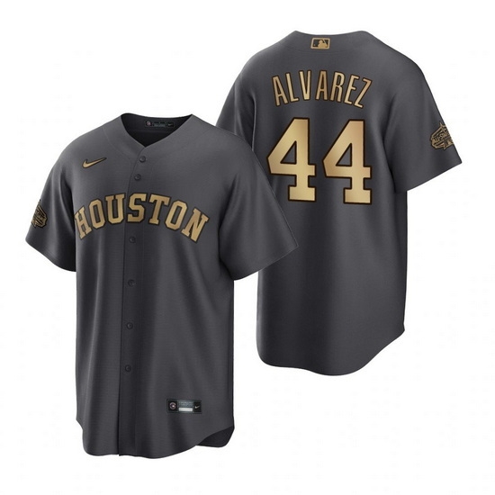 Men Houston Astros #44 Yordan Alvarez 2022 All Star Charcoal Cool Base Stitched Baseball Jersey