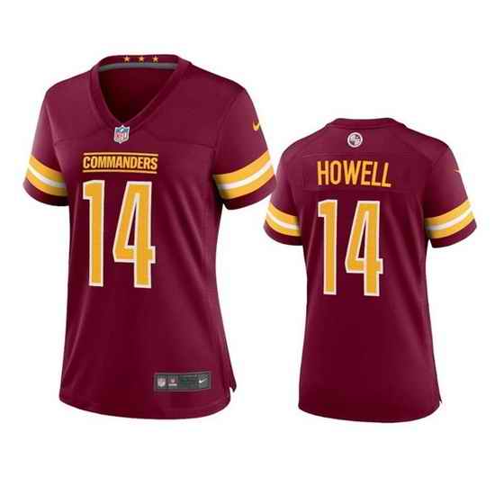 Women Washington Commanders #14 Sam Howell 2022 Burgundy Game Stitched Jersey 28Run Small 2