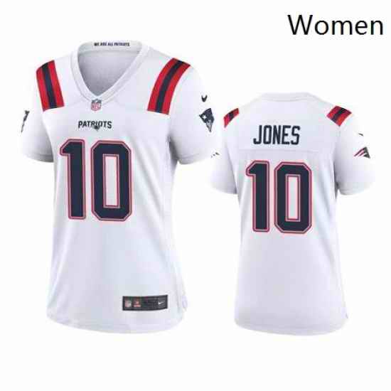 Women Nike New England Patriots Mac Jones White Vapor Limited Jersey