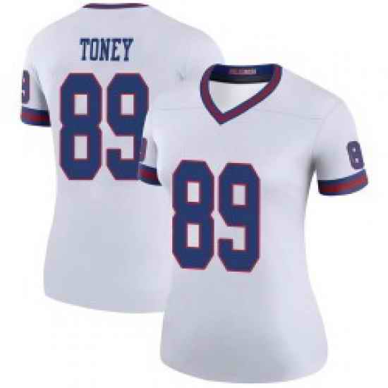 Women Nike New York Giants #89 Kadarius Toney White Rush Stitched NFL Jersey