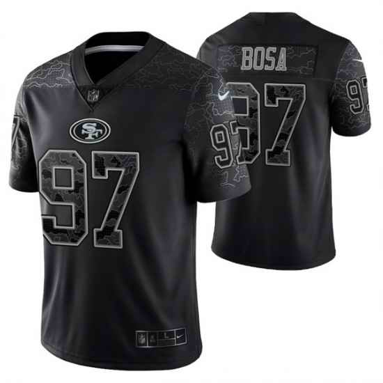 Men San Francisco 49ers #97 Nick Bosa Black Reflective Limited Stitched Football Jersey