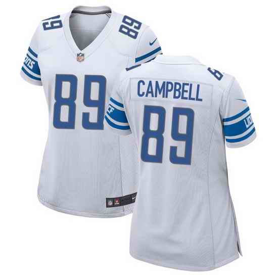 Women Detroit Lions #89 CAMPBELL White Vapor Untouchable Limited Stitched Jersey