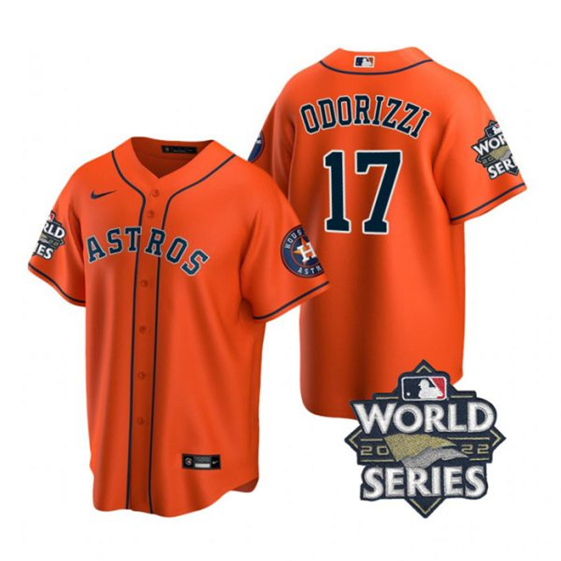 Astros #17 Jake Odorizzi Orange Nike 2022 World Series Cool Base Jersey
