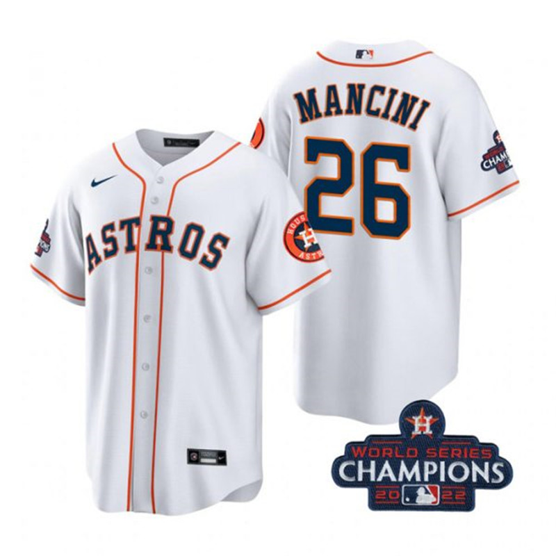 Astros #26 Trey Mancini White 2022 World Series Champions Cool Base Jersey