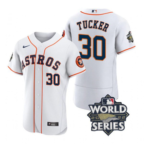 Astros #30 Kyle Tucker White Nike 2022 World Series Flexbase Jersey